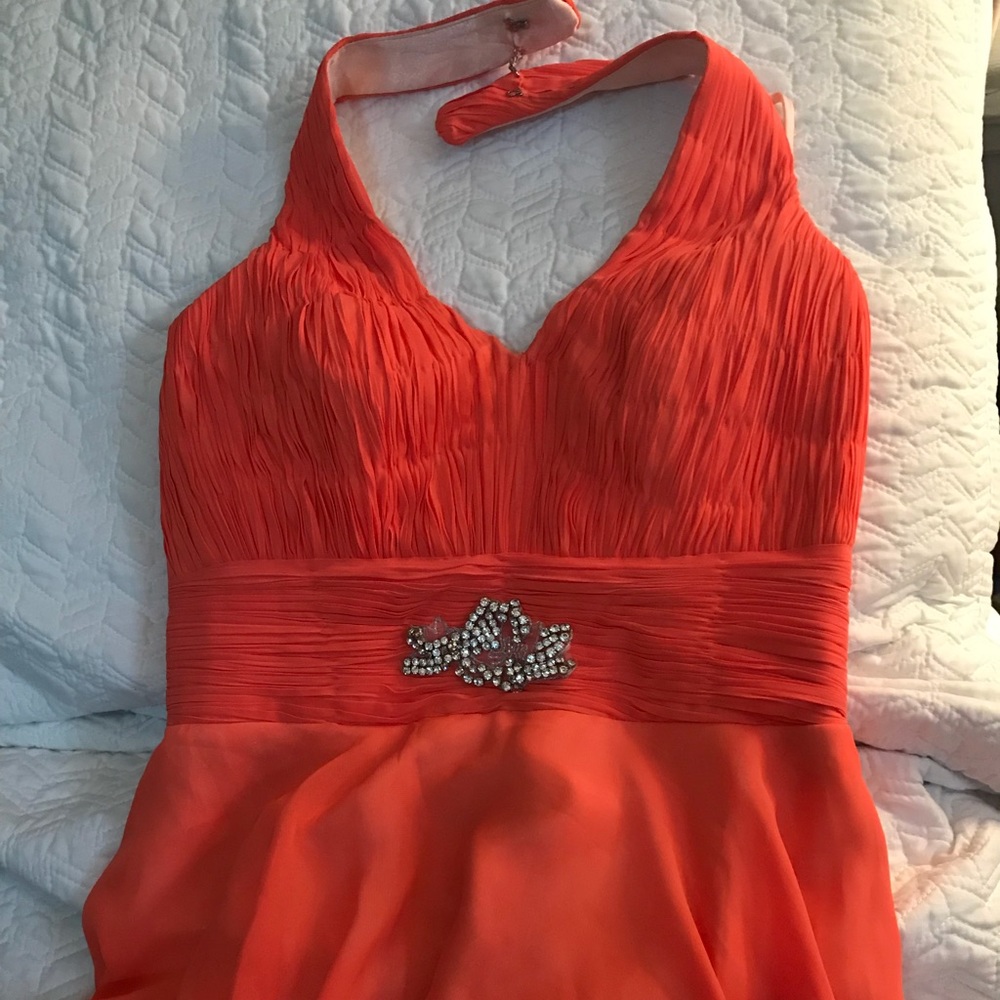 Long elegant orange dress